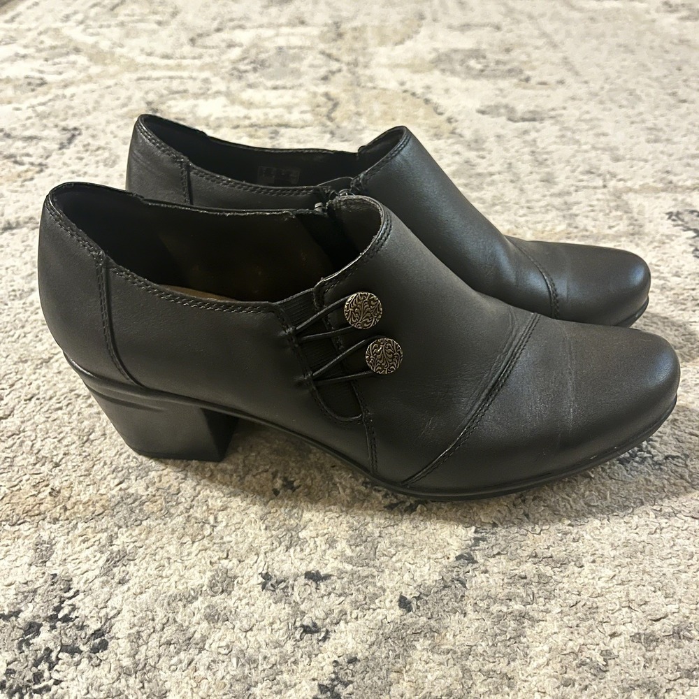 Collection by Clarks Women's 22545 Emslie Warren‎ Black Leather Boots Size 9.5